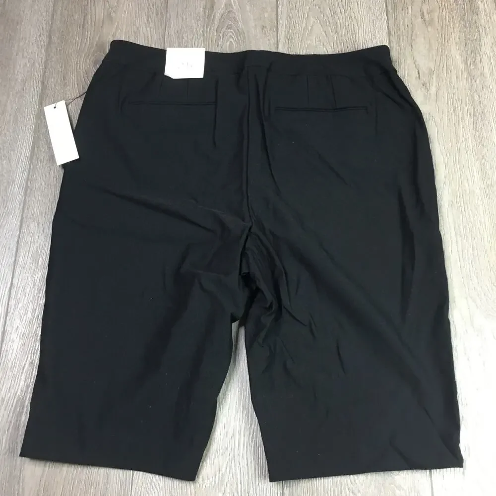 New Chico’s So Slimming Pull On Shorts Black Mid Length Stretch Womens 2.5 Large - Picture 1 of 8